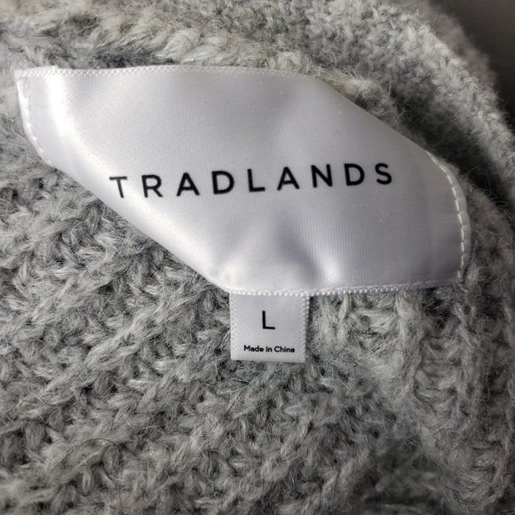 Tradlands Women's Oversized Knit Sweater, Button-Front Cardigan Gray Sz L (1274) - Picture 4 of 5